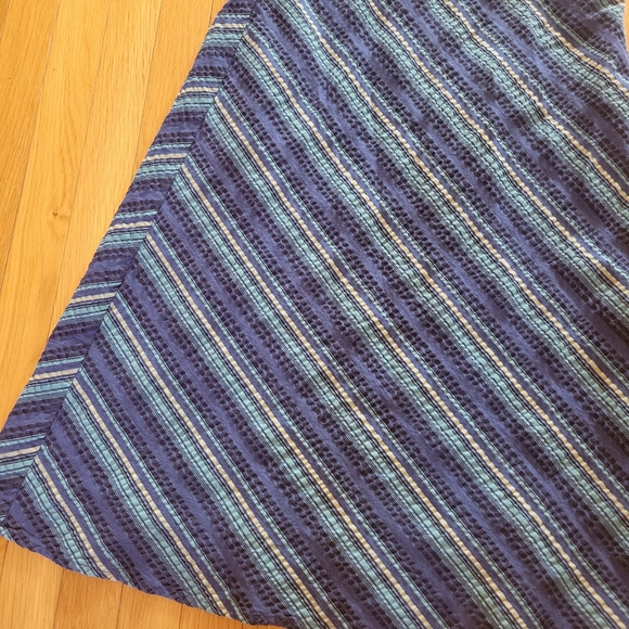 Vintage y2k blue striped halter neck knee length a-line sundress 3 - Picture 2 of 8